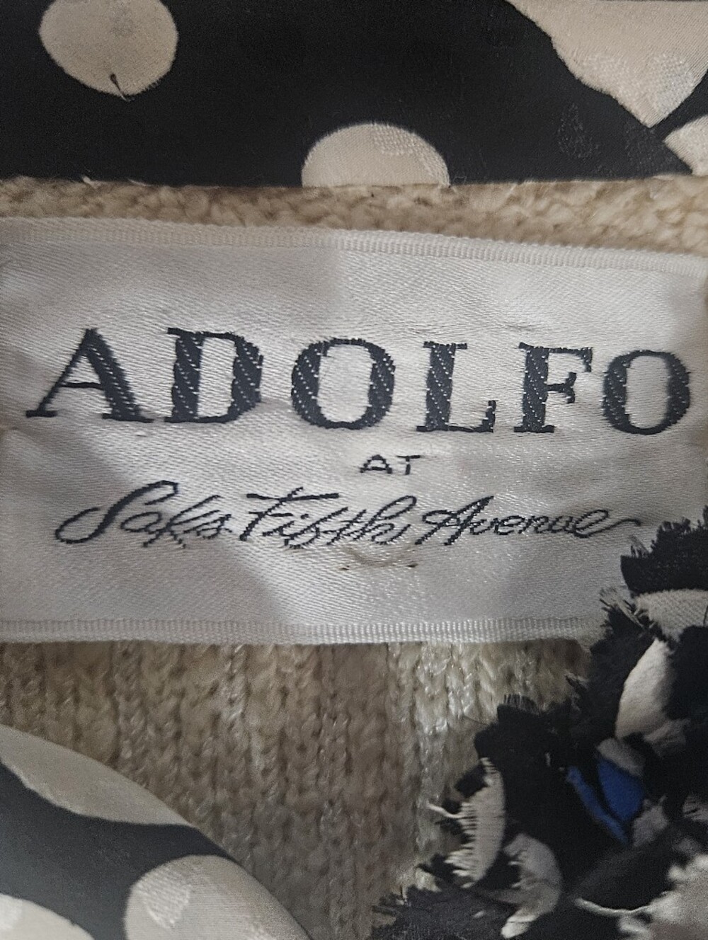 Vintage Adolfo at Saks Fifth Avenue Cream wool Skirt Suit Set – Made in USA - Picture 8 of 10